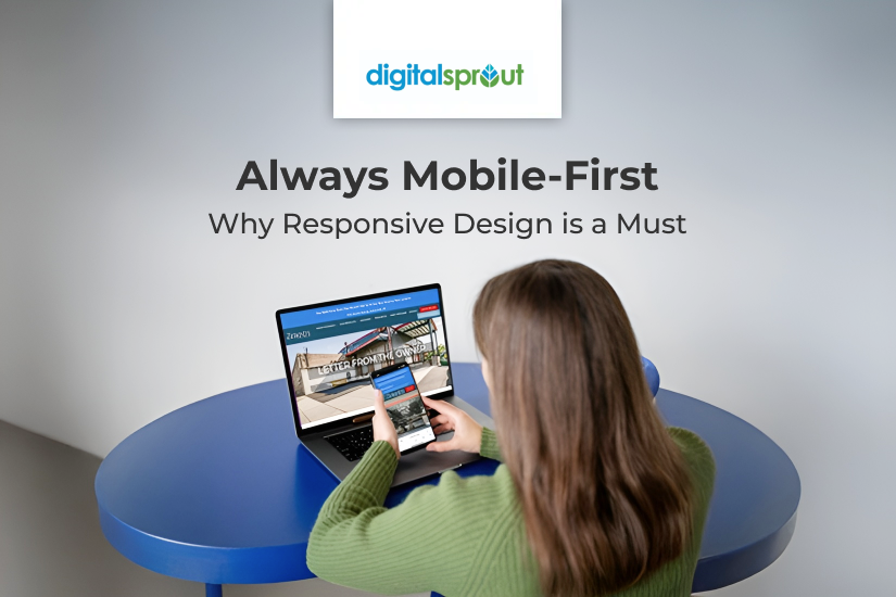 Responsive website design displayed on desktop, tablet, and mobile screens